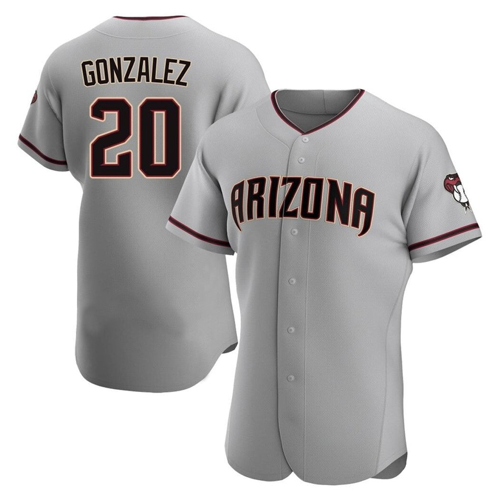 A.Diamondbacks #20 Luis Gonzalez Player Gray Road Limited Elite Home Game Ldoa Stitched Jerseys