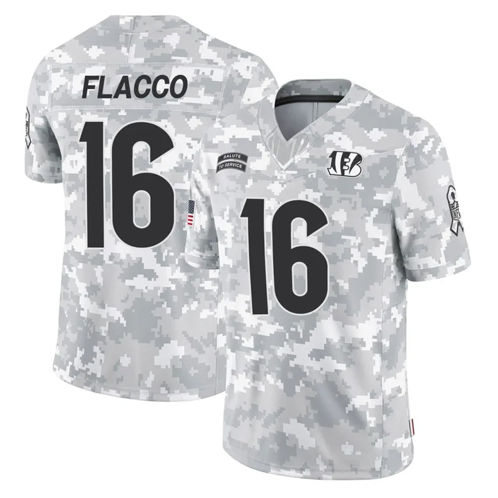 C.Bengals #16 Joe Flacco Player Arctic Camo Salute to Service Limited Ldoa Stitched Jerseys