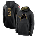 D.Lions #3 Jack Fox Player Black Salute to Service Hoodies Limited Game Ldoa Stitched Jerseys