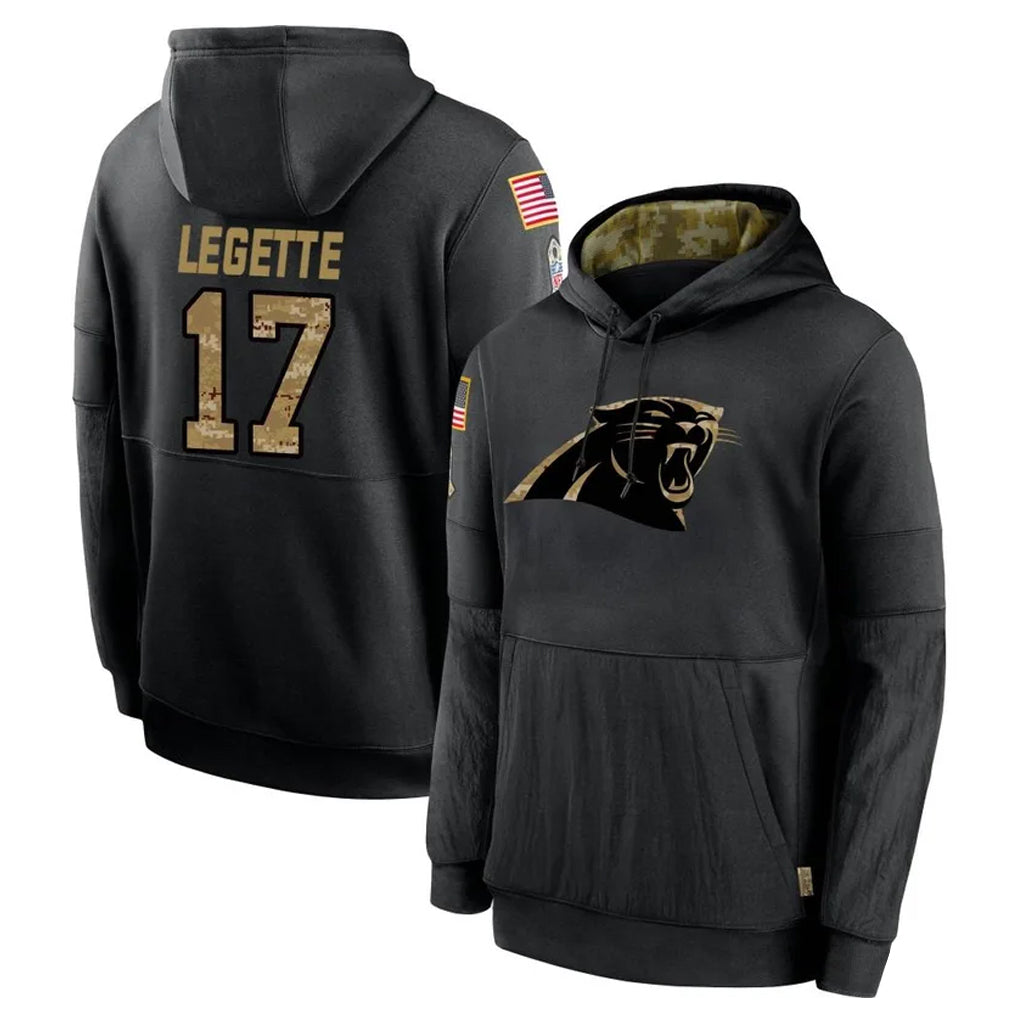 C.Panthers #17 Xavier Legette Player Black Salute to Service Pullover Hoodies Limited Game Ddoa Ldoa Stitched Jerseys
