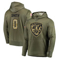 B.Ravens #0 Roquan Smith Player Olive Salute to Service Pullover Hoodie Ldoa Stitched Jerseys