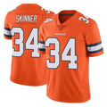 D.Broncos #34 JL Skinner Player Orange Vapor Untouchable Limited Home Game Ldoa Stitched Jerseys