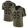 GB.Packers #85 Tucker Kraft Player Olive Salute To Service Limited Game Ldoa Stitched Jerseys