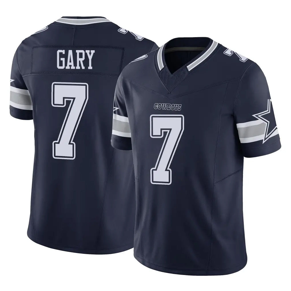 D.Cowboys #7 Rashan Gary Player Navy Limited Vapor F.U.S.E. Home Game Ldoa Stitched Jerseys