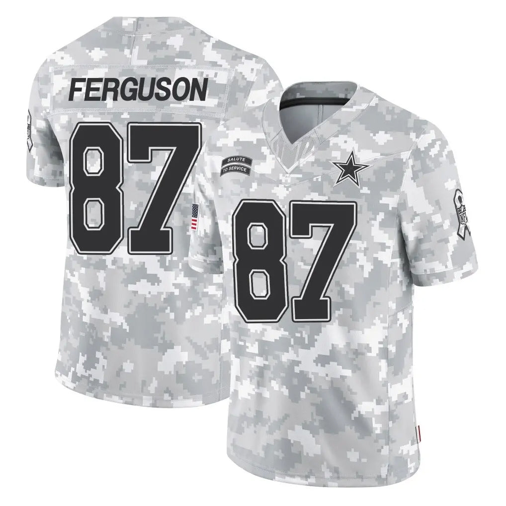 D.Cowboys #87 Jake Ferguson Player Arctic Camo Salute to Service Limited Home Game Ldoa Stitched Jerseys