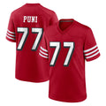 SF.49ers #77 Dominick Puni Player Red Limited Alternate Home Game Ldoa Stitched Jerseys
