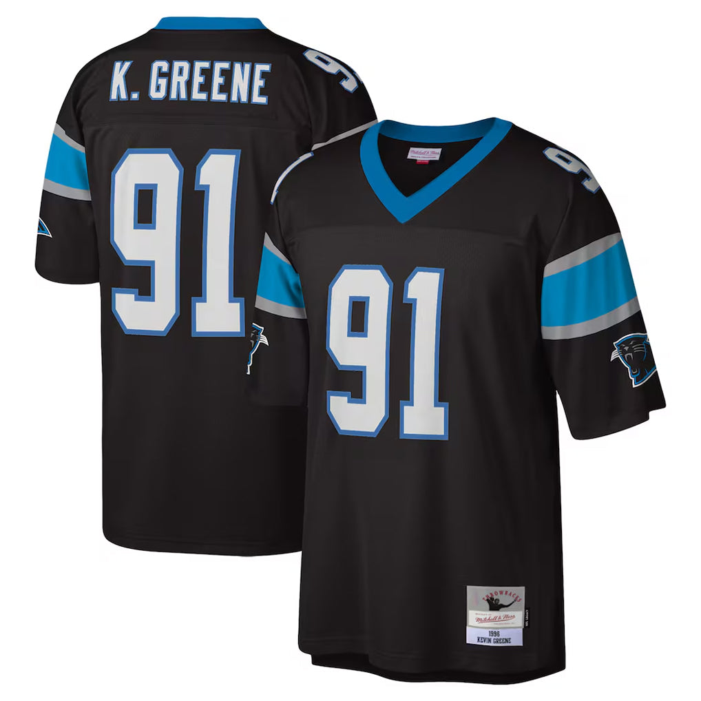 C.Panthers #91 Kevin Greene Player Black Mitchell & Ness Legacy Replica Ldoa Stitched Jerseys