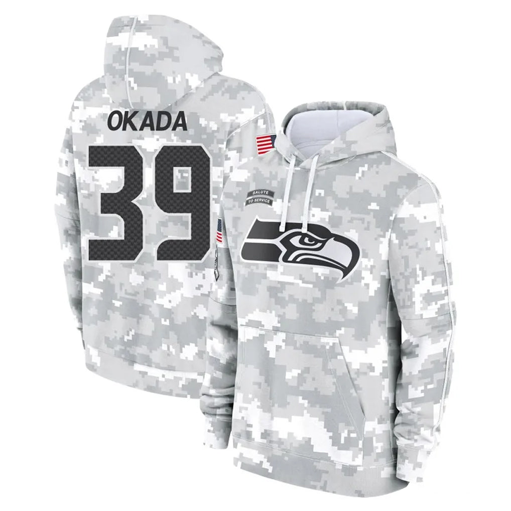 S.Seahawks #39 Ty Okada Player Arctic Camo Limited Salute to Service Pullover Hoodies Game Ldoa Stitched Jerseys