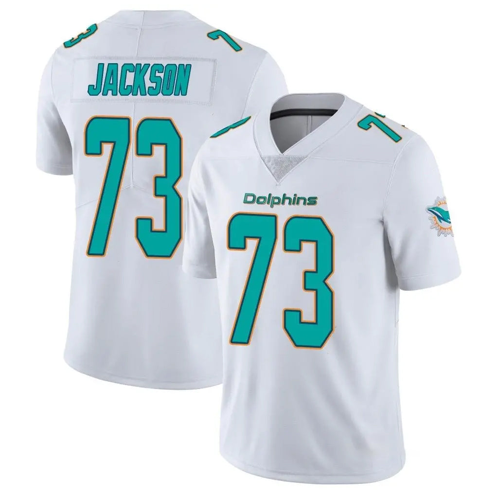 M.Dolphins #73 Austin Jackson Player White Limited Vapor Untouchable Home Game Ldoa Stitched Jerseys