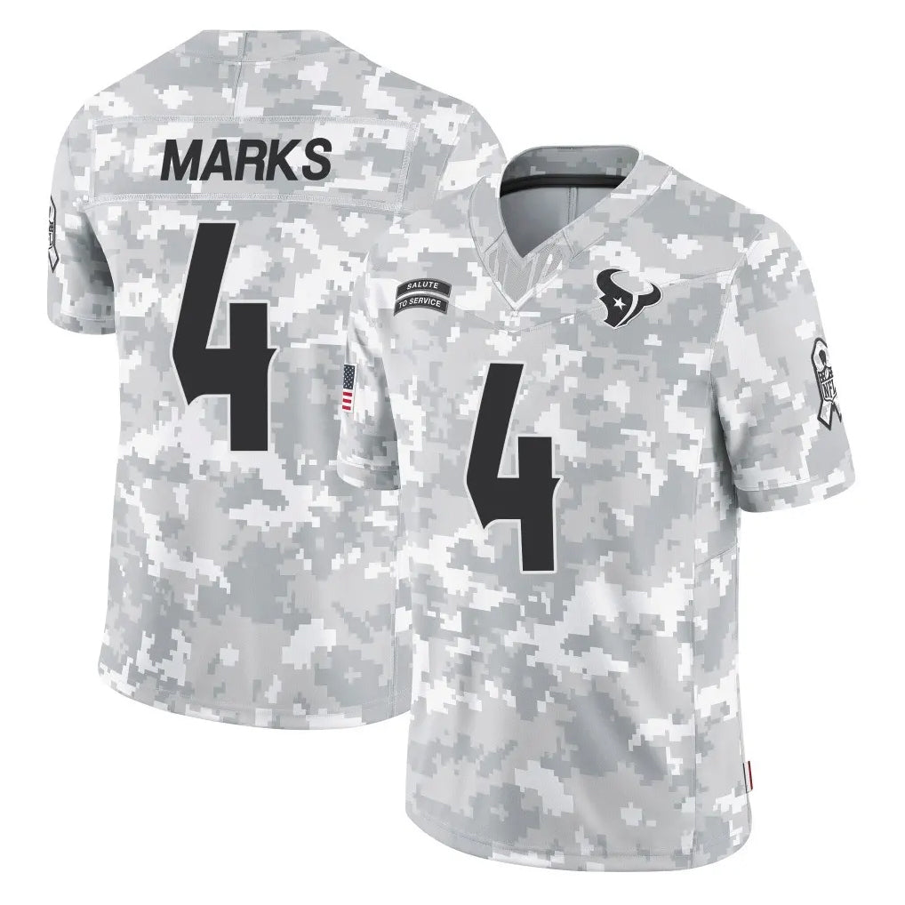 H.Texans #4 Woody Marks Player Arctic Camo Salute To Service Limited Game Ldoa Stitched Jerseys