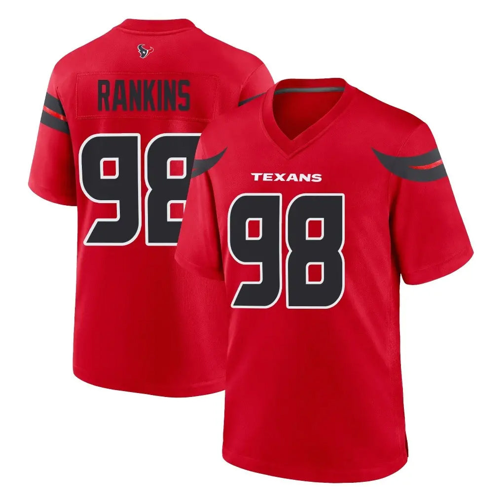 H.Texans #98 Sheldon Rankins Player Red Alternate Home Game Ldoa Stitched Jerseys