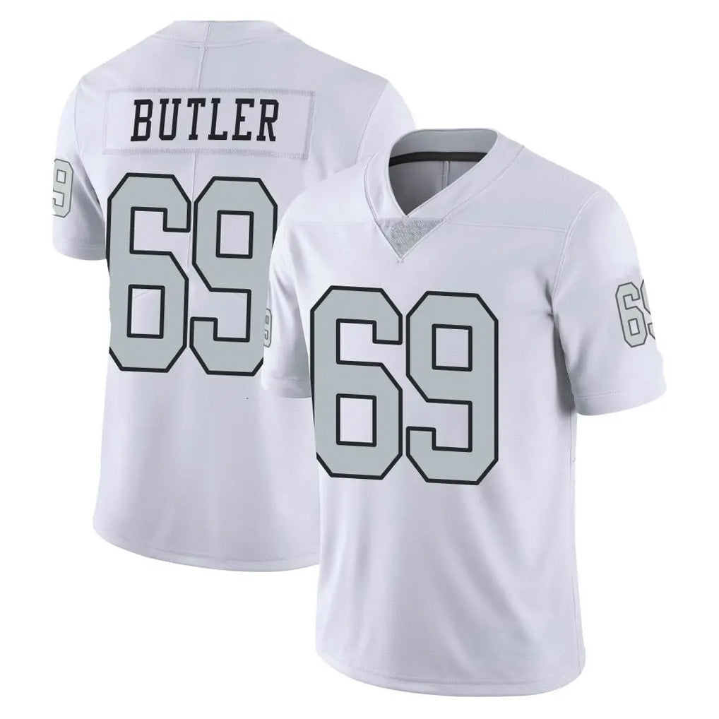 LV.Raiders #69 Adam Butler Player White Limited Color Rush Home Game Ldoa Stitched Jerseys