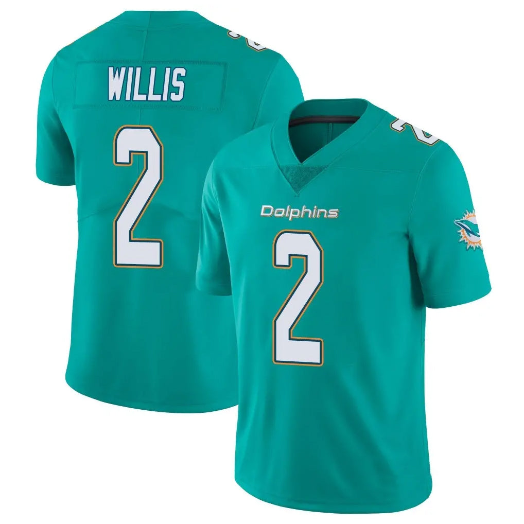M.Dolphins #2 Malik Willis Player Aqua Limited Vapor Untouchable Home Game Ldoa Stitched Jerseys