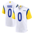 LA.Rams #0 Byron Young Player White Home Game Ldoa Stitched Jerseys