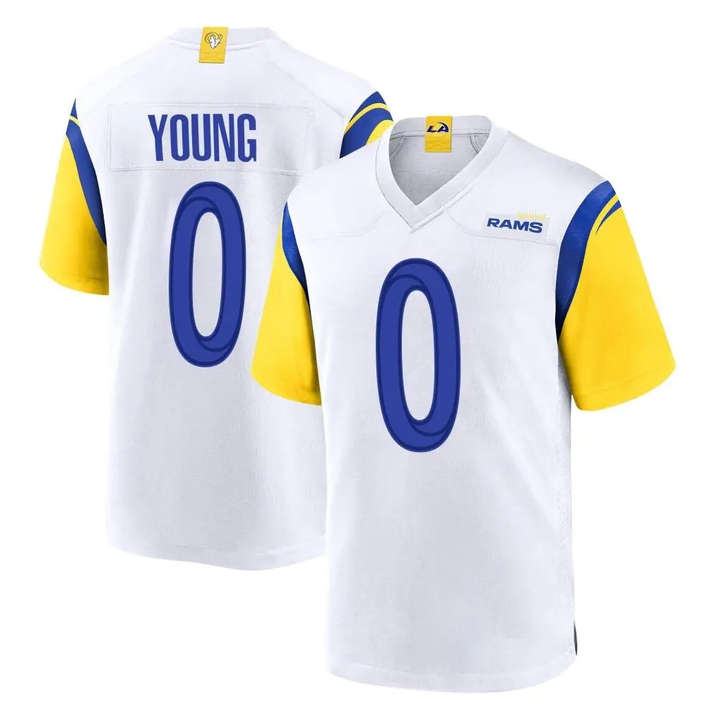 LA.Rams #0 Byron Young Player White Home Game Ldoa Stitched Jerseys