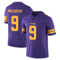 M.Vikings #9 J.J. McCarthy Player Purple Limited Color Rush Home Game Ldoa Stitched Jerseys