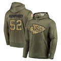KC.Chiefs #52 Creed Humphrey Player Olive Salute to Service Pullover Hoodies Home Game Ldoa Stitched Jerseys