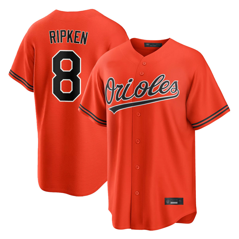 B.Orioles #8 Cal Ripken Player Orange Home Game Ldoa Stitched Jerseys