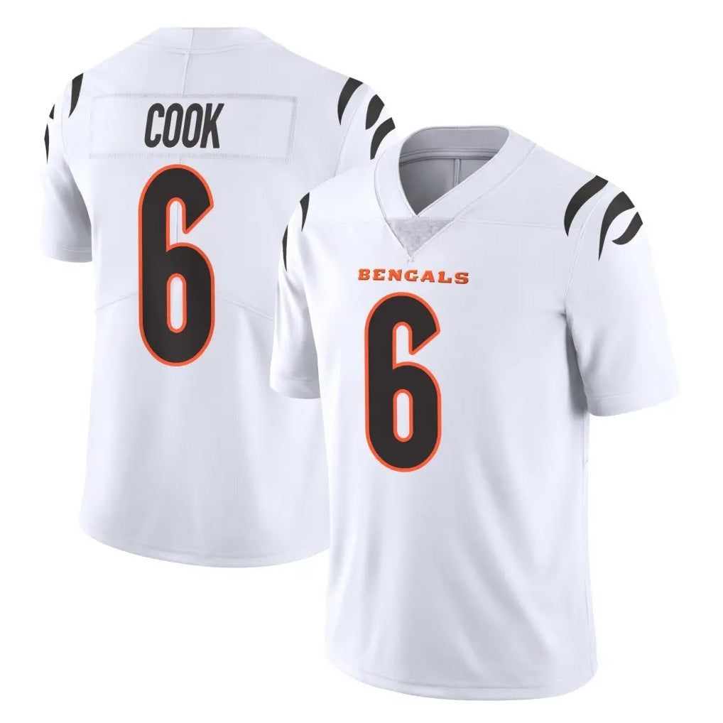 C.Bengals #6 Brian Cook Player White Vapor Untouchable Limited Home Game Ldoa Stitched Jerseys