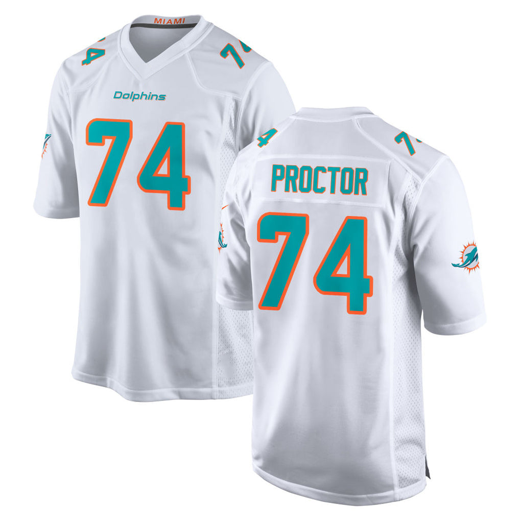 M.Dolphins #74 Kadyn Proctor Player White Limited Home Game Ldoa Stitched Jerseys