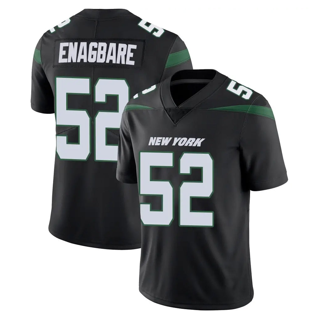 NY.Jets #52 Kingsley Enagbare Player Stealth Black Limited Vapor Home Game Ldoa Stitched Jerseys