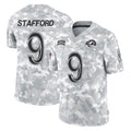 LA.Rams #9 Matthew Stafford Player Arctic Camo Salute To Service Limited Game Ldoa Stitched Jerseys
