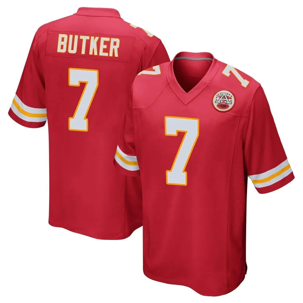KC.Chiefs #7 Harrison Butker Player Red Home Game Ldoa Stitched Jerseys
