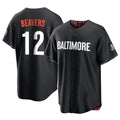 B.Orioles #12 Dylan Beavers Player Black City Connect Home Game Ldoa Stitched Jerseys