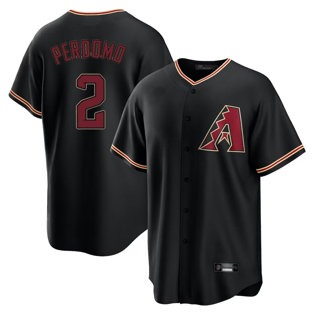 A.Diamondbacks #2 Geraldo Perdomo Player Black Limited Home Ldoa Stitched Jerseys