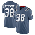 NE.Patriots #38 Rhamondre Stevenson Player Blue Limited Rivalries Collection Home Game Ldoa Stitched Jerseys