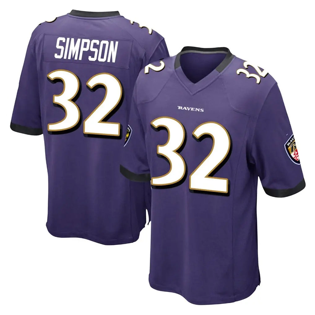 B.Ravens #32 Trenton Simpson Player Purple Home Game Ldoa Stitched Jerseys