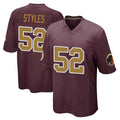 W.Commanders #52 Sonny Styles Player Burgundy Alternate Home Game Ldoa Stitched Jerseys