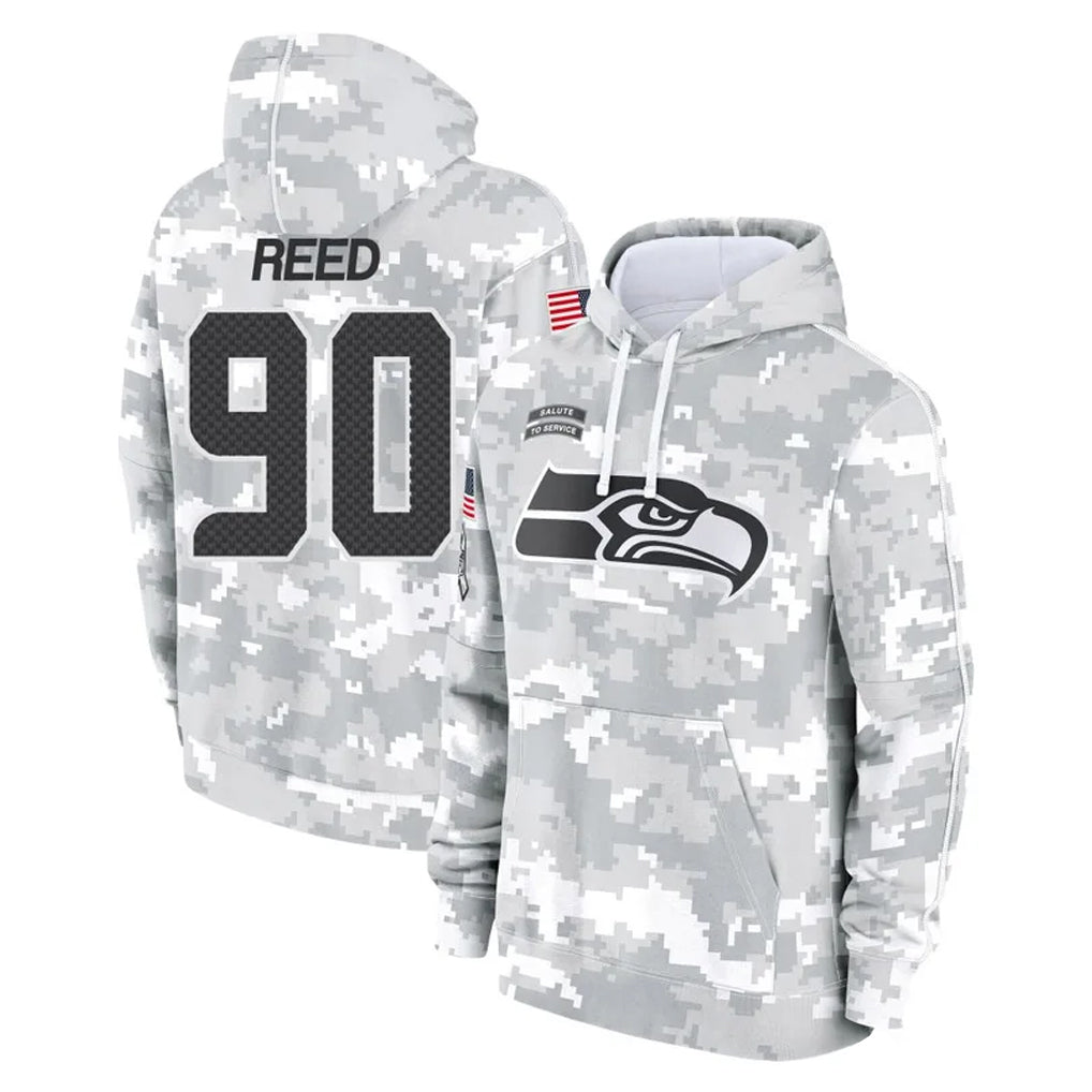 S.Seahawks #90 Jarran Reed Player Arctic Camo Limited Salute to Service Pullover Hoodies Game Ldoa Stitched Jerseys