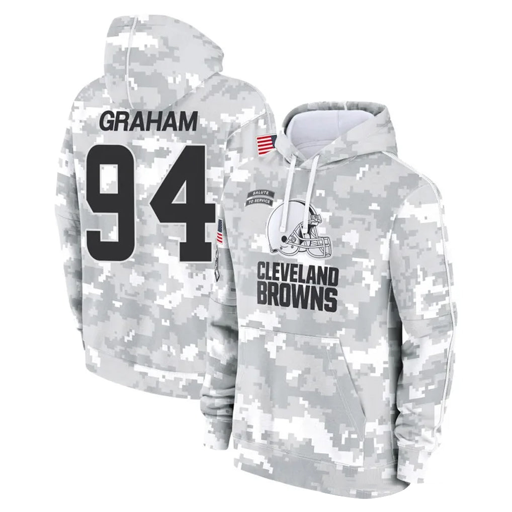 C.Browns #94 Mason Graham Player Arctic Camo Salute to Service Hoodies Limited Game Ldoa Stitched Jerseys