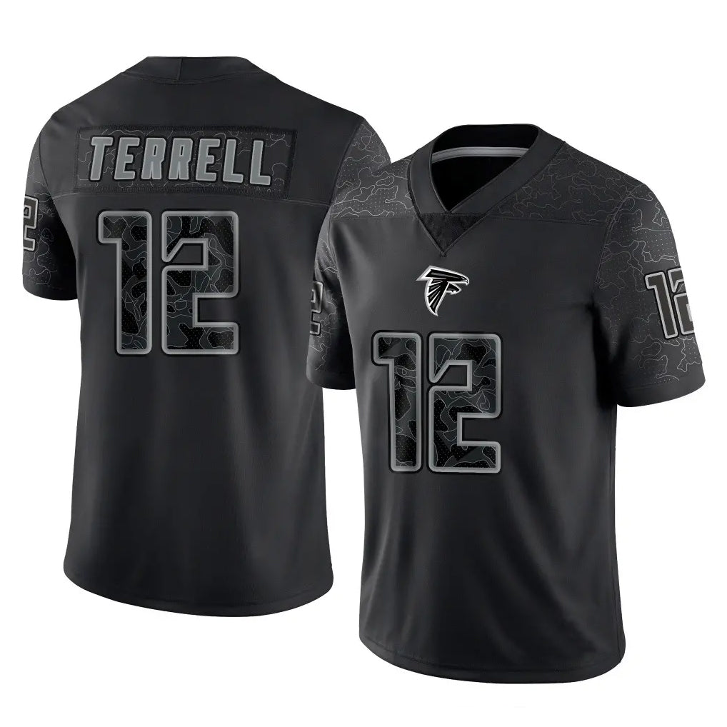A.Falcons #12 Avieon Terrell Player Black RFLCTV Limited Ldoa Stitched Jerseys