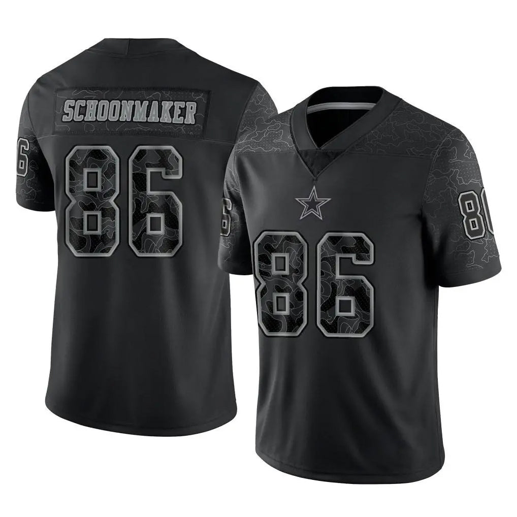 D.Cowboys #86 Luke Schoonmaker Player Black Limited Reflective Home Game Kdoa Stitched Jerseys