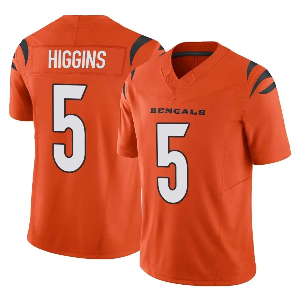 C.Bengals #5 Tee Higgins Player Orange Vapor F.U.S.E. Limited Home Game Ldoa Stitched Jerseys