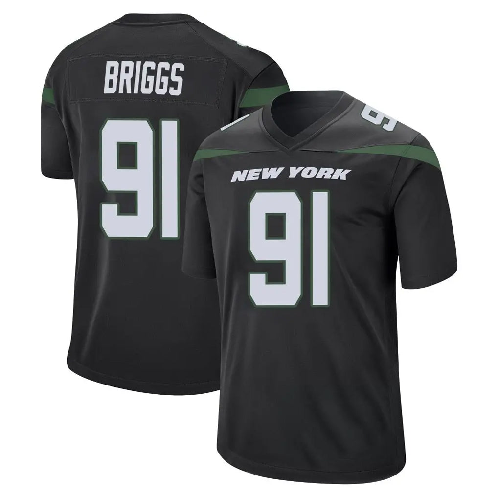NY.Jets #91 Jowon Briggs Player Stealth Black Home Game Ldoa Stitched Jerseys