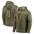 A.Falcons #6 Nick Folk Player Olive Salute to Service Hoodies Ldoa Stitched Jerseys