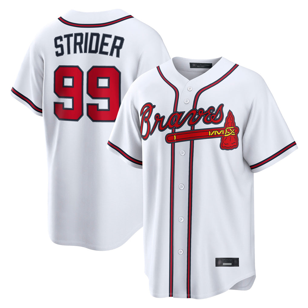 A.Braves #99 Spencer Strider Player White Home Game Ldoa Stitched Jerseys