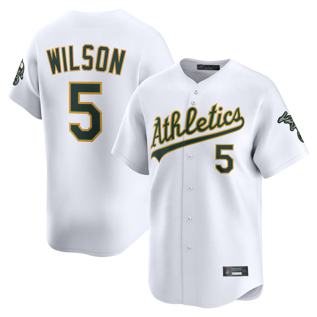 Athletics #5 Jacob Wilson Player White Limited Home Game Ldoa Stitched Jerseys