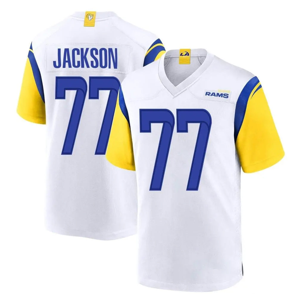 LA.Rams #77 Alaric Jackson Player White Home Game Ldoa Stitched Jerseys