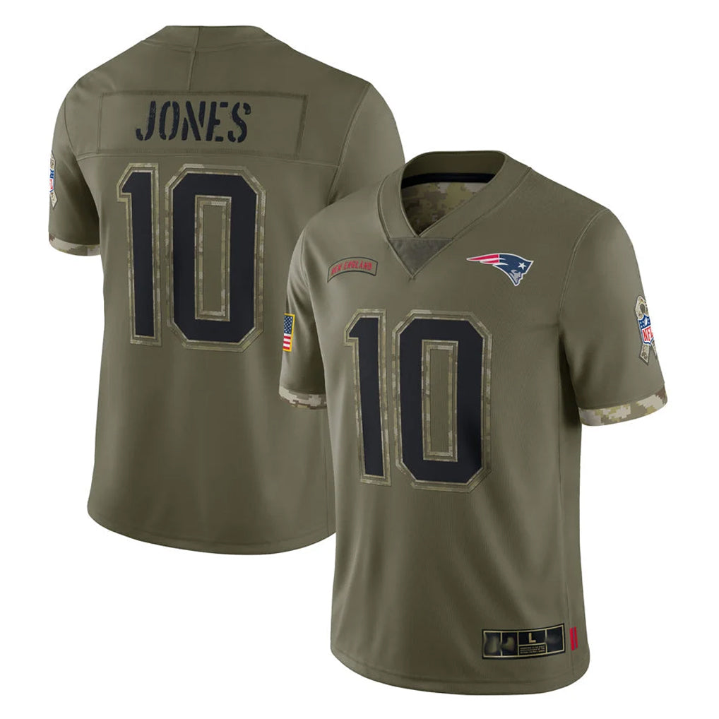 NE.Patriots #10 Drake Maye Player Olive Salute To Service Limited Ldoa Stitched Jerseys