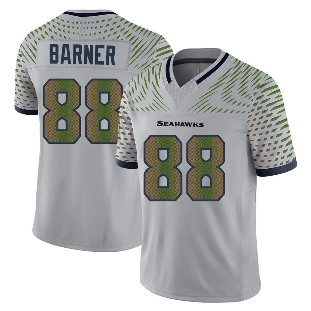 S.Seahawks #88 AJ Barner Player Grey Limited 2025 Rivalries Collection Home Game Ldoa Stitched Jerseys