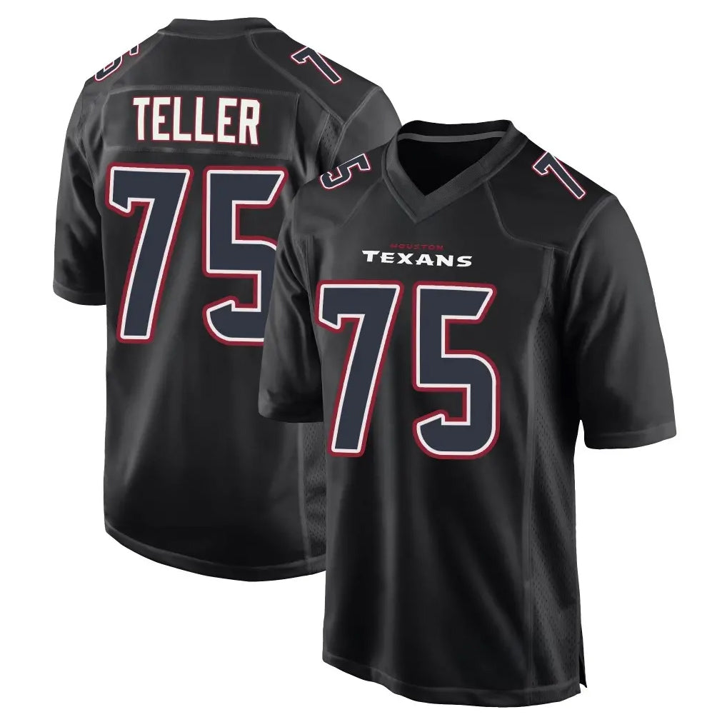 H.Texans #75 Wyatt Teller Player Black Fashion Home Game Ldoa Stitched Jerseys