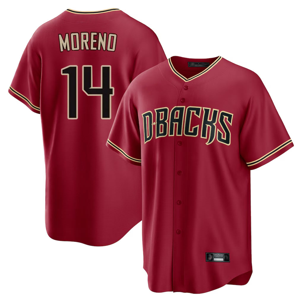 A.Diamondbacks #14 Gabriel Moreno Player Red Home Game Ldoa Stitched Jerseys