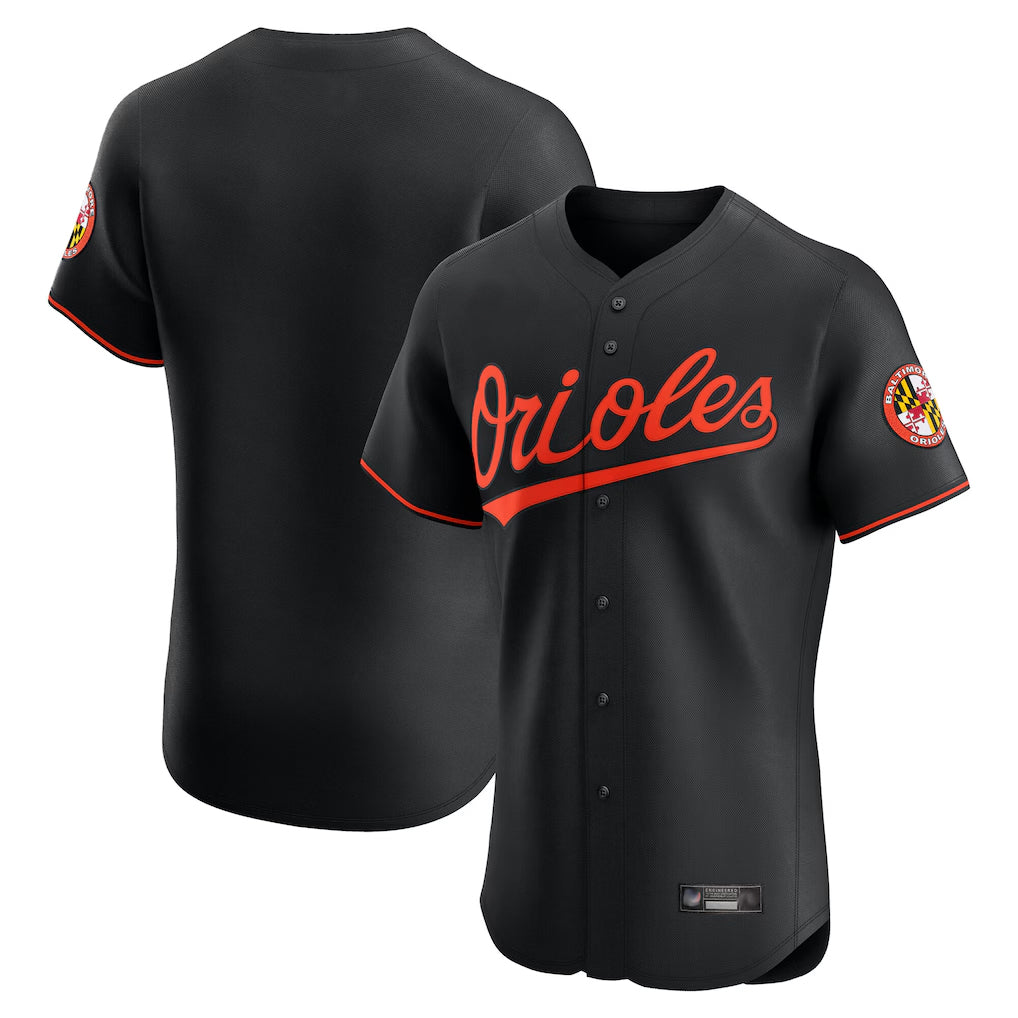B.Orioles Blank Player Black Limited Elite Home Game Ldoa Stitched Jerseys