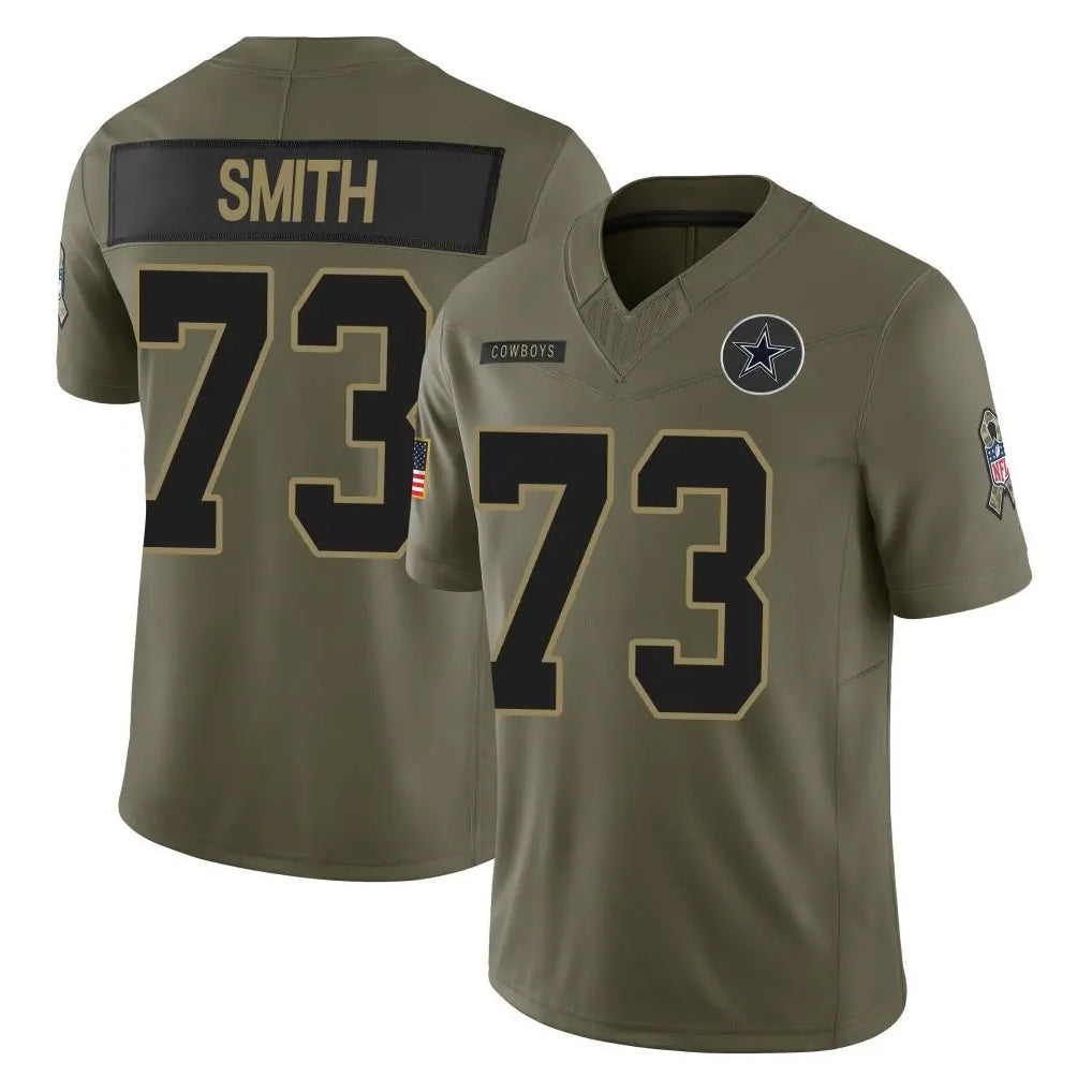 D.Cowboys #73 Tyler Smith Player Olive 2025 Salute to Service Limited Home Game Ldoa Stitched Jerseys