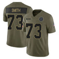 D.Cowboys #73 Tyler Smith Player Olive 2025 Salute to Service Limited Home Game Ldoa Stitched Jerseys