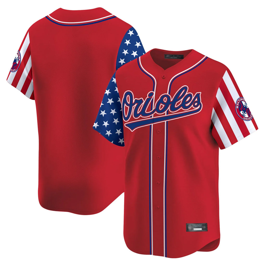 B.Orioles Blank Player Red Independence Day Vapor Premier Limited Home Game Ldoa Stitched Jerseys